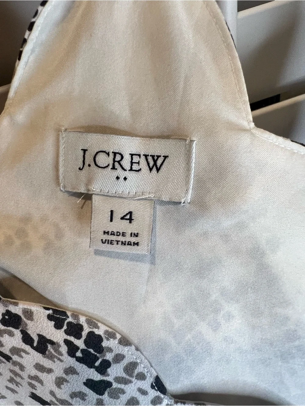Women’s JCrew Snake Print Satin Cami Tank - White & Black size 14